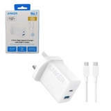 B2348K21 Anker Charger 20W 2-Port USB-C Cable 5ft White