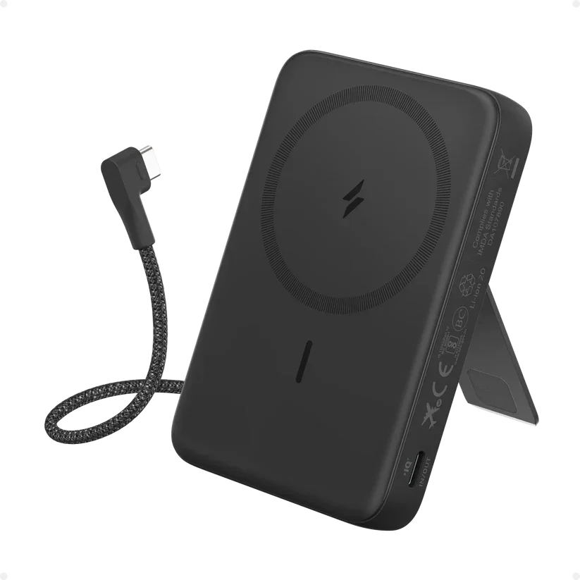 Anker Zolo Wireless Power Bank (10K, 30W, Built-In USB-C Cable) -Black