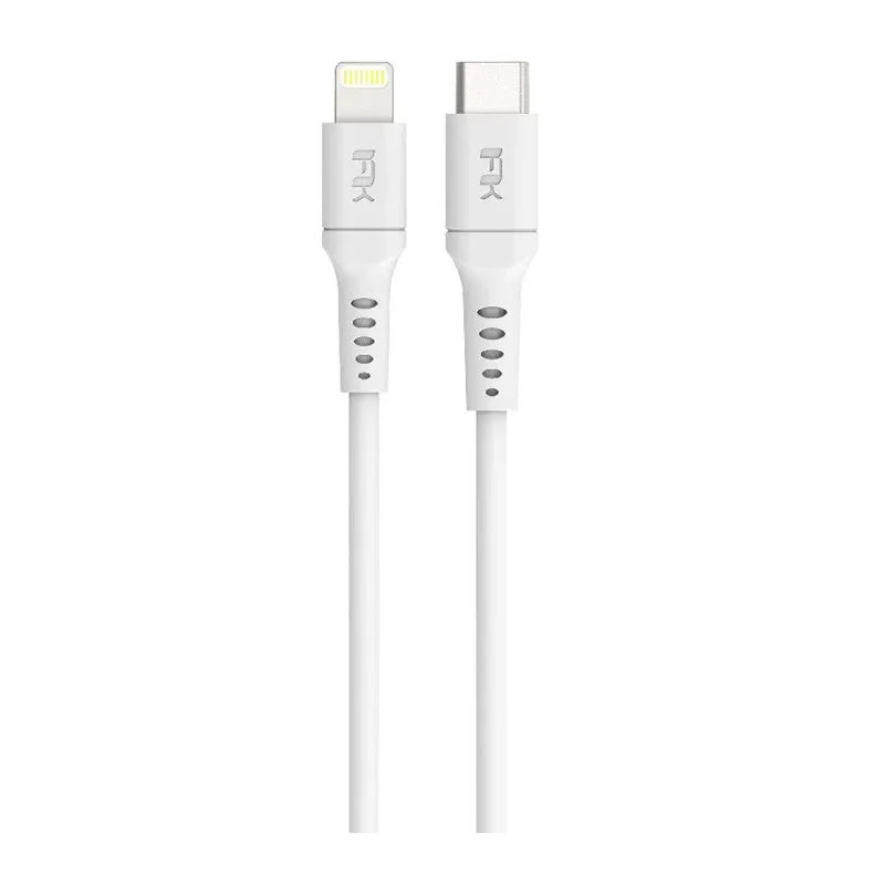 كابل Feeltek USB-C إلى Lightning بطول 180 سم - TPE - أبيض