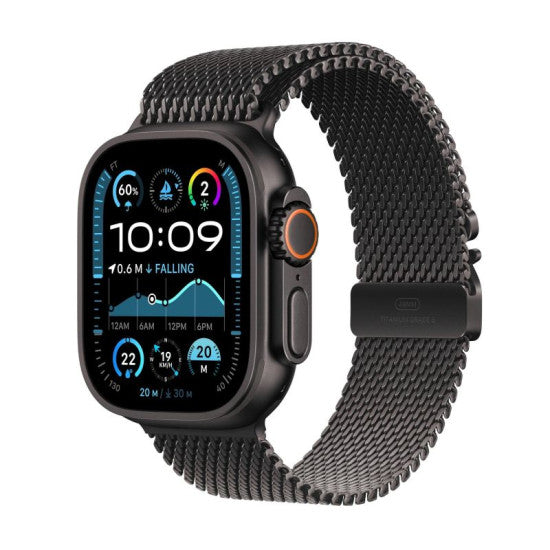 Tabby Apple Watch Ultra 2 Gps + Cellular 49Mm Black Titanium Case With Black Titanium Milanese Loop - M