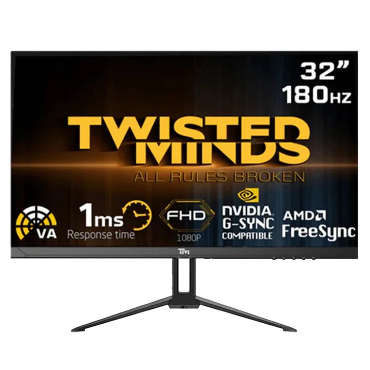 شاشة ألعاب منحنية Twisted Minds مقاس 32 بوصة، HDR، FHD، 180 هرتز، VA، OD MPRT 1 مللي ثانية