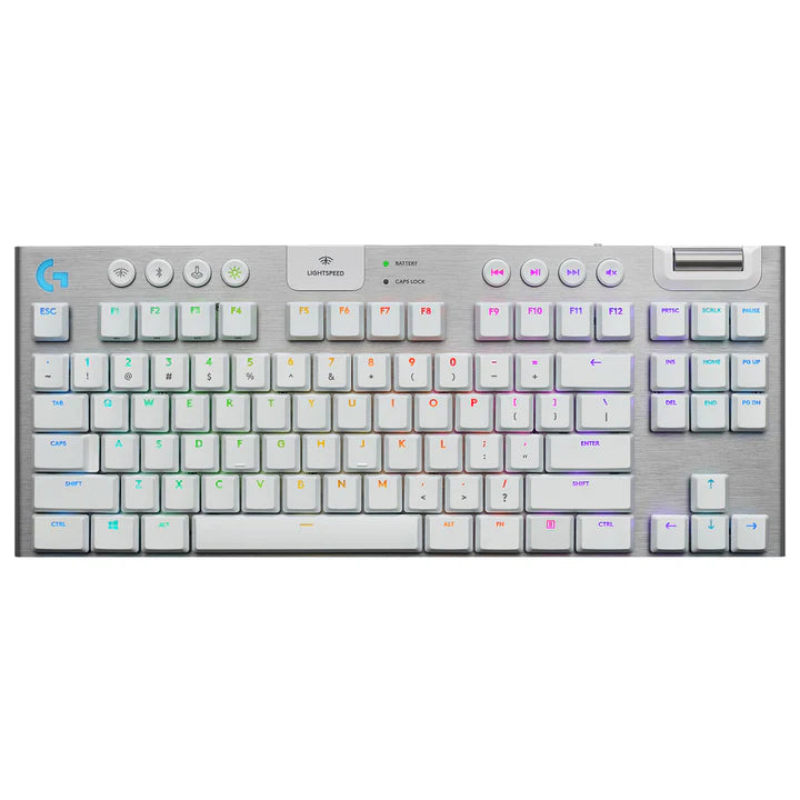 Logitech G915 TenKeyLess Wireless RGB Mechanical Gaming Keyboard - White - Tactile