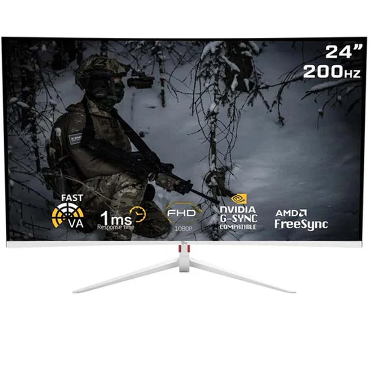 Twisted Minds 23.8. FHD 200Hz, Curved, VA Gaming Monitor - White