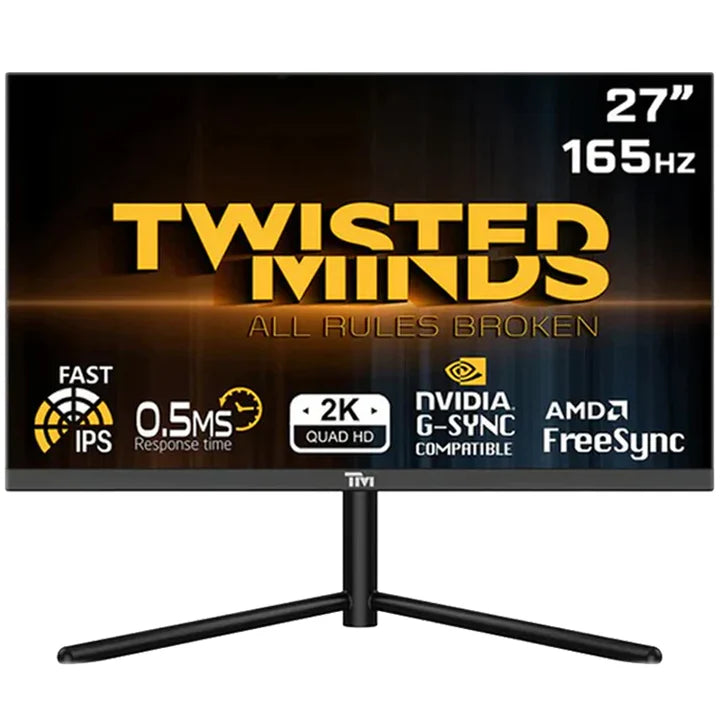 Twisted Minds 27'', Flat ,QHD ,165Hz ,Fast IPS, 0.5MS, HDMI2.1 , HDR Gaming Monitor