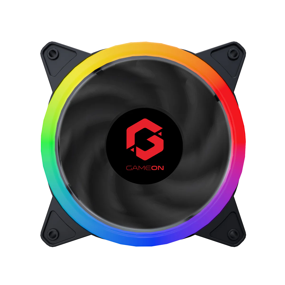 GAMEON U-2 Falcon Glaze Case Fan - Black, 3 Pack (Fixed RGB with Molex 4 PIN Connection)