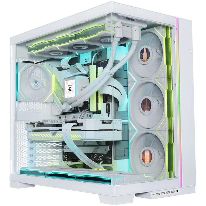 LIAN LI O11 Dynamic EVO XL RGB Tempered Glass Full Tower Gaming Case - White (Fans Not Included)