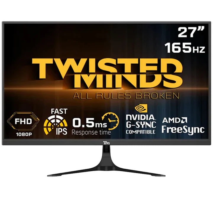 شاشة ألعاب Twisted Minds مقاس 27 بوصة، FHD، 165 هرتز، IPS سريعة، 0.5 مللي ثانية، HDR