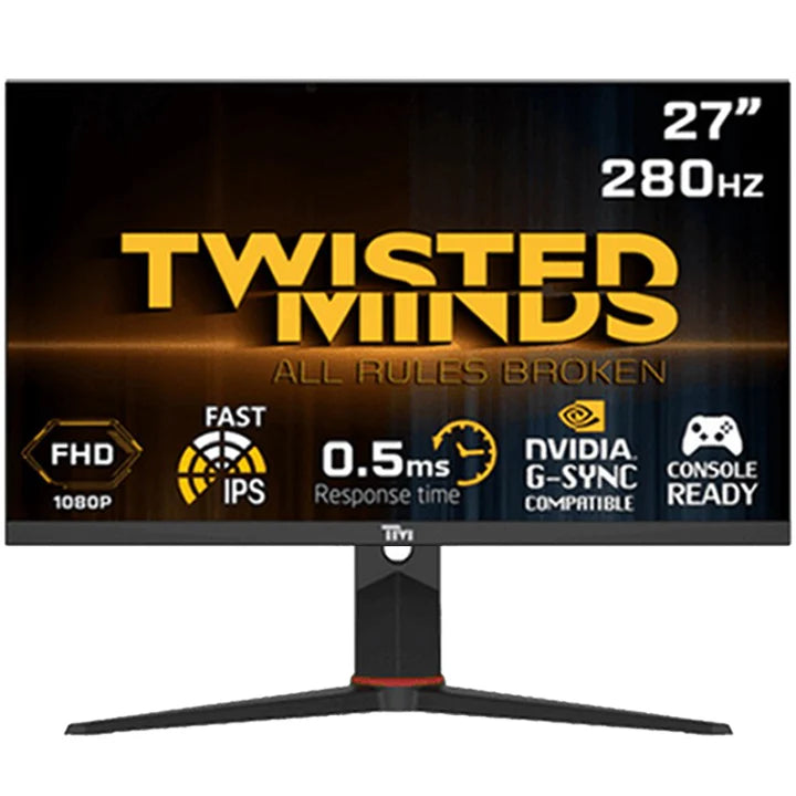 شاشة ألعاب Twisted Minds مقاس 27 بوصة، FHD، 280 هرتز، IPS سريعة، 0.5 مللي ثانية، HDMI2.1، HDR، حامل قابل للتعديل