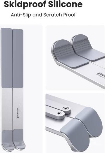 Aluminium Stand For 11 -15.6 Inch Laptop And Tablets With Carrying Pouch - Silver