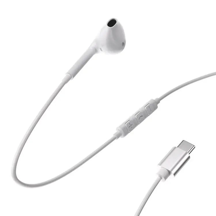 Powerology Mono USB-C Earphones 1.2m-White