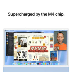 Apple iMac - 24" Standard Glass / M4 / 10-Core CPU / 10-Core GPU / 16 Core Neural Engine / 16GB RAM / 512GB SSD / Arb/Eng / Blue / 1YW - GulfStore.com