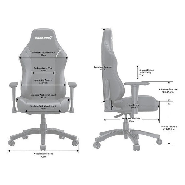 AndaSeat Luna series Gaming Chair Large - Grey