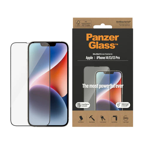 310103621 , PanzerGlass™ Screen Protector Apple iPhone 14 | 13 | 13 Pro | Ultra-Wide Fit w. EasyAligner - 2783