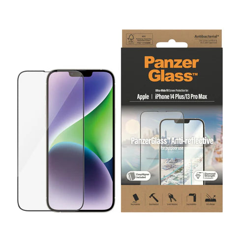 310103635، واقي شاشة مضاد للانعكاس من PanzerGlass™ لهاتف iPhone 14 Plus و13 Pro Max | مقاس واسع للغاية مع - 2789