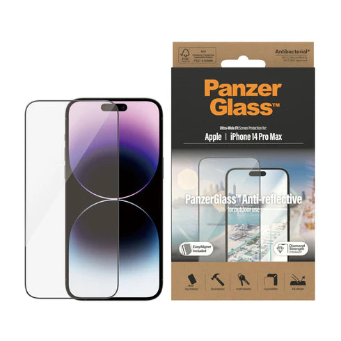 310103636، واقي شاشة مضاد للانعكاس من PanzerGlass™ لهاتف iPhone 14 Pro Max، ملائم للغاية مع EasyAligne - 2790