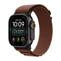 Apple Watch Ultra 4 GPS + Cellular, 49mm Black Titanium Case with Burgundy Alpine Loop - Medium