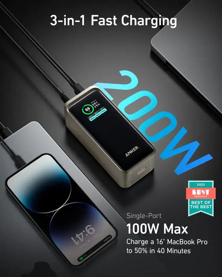 A1336011 Anker 735 Power Bank PowerCore 20000 mAh 200W , BLACK - GulfStore.com