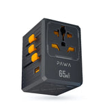 PW-TCUTA65W-BK | PAWA Universal Gan 65W Travel Adapter 2500W-4Type-C+1 Usb-A+Ac | Black