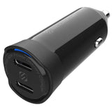 Scosche Dual USB Type-C Fast Car Charger 60W | Black