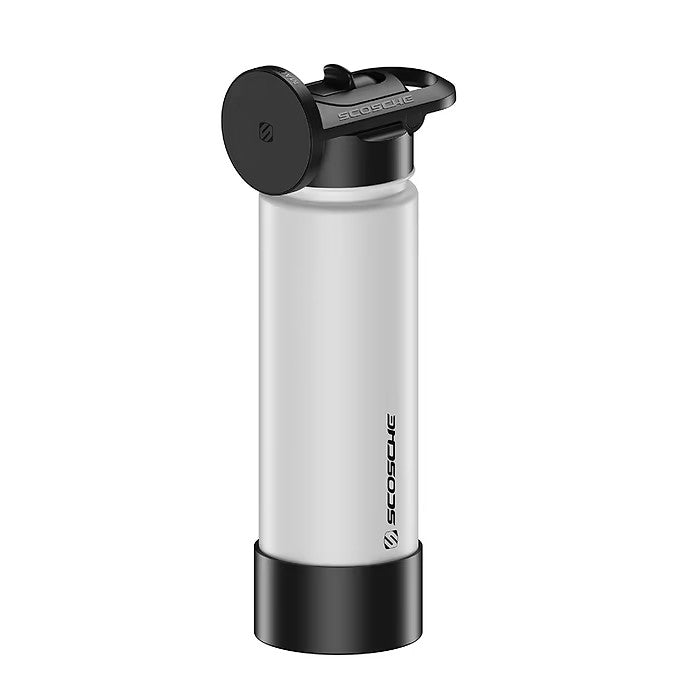 Scosche MagicMount Flask 650 ML Stainless Steel Insulated Water Bottle w/ Magnetic Mount - White | Pink
