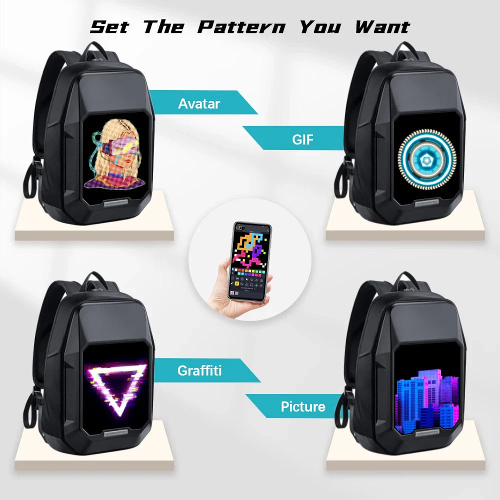 Divoom Cyberbag Customizable Pixel LED
Animation Display Backpack With App Control -Black