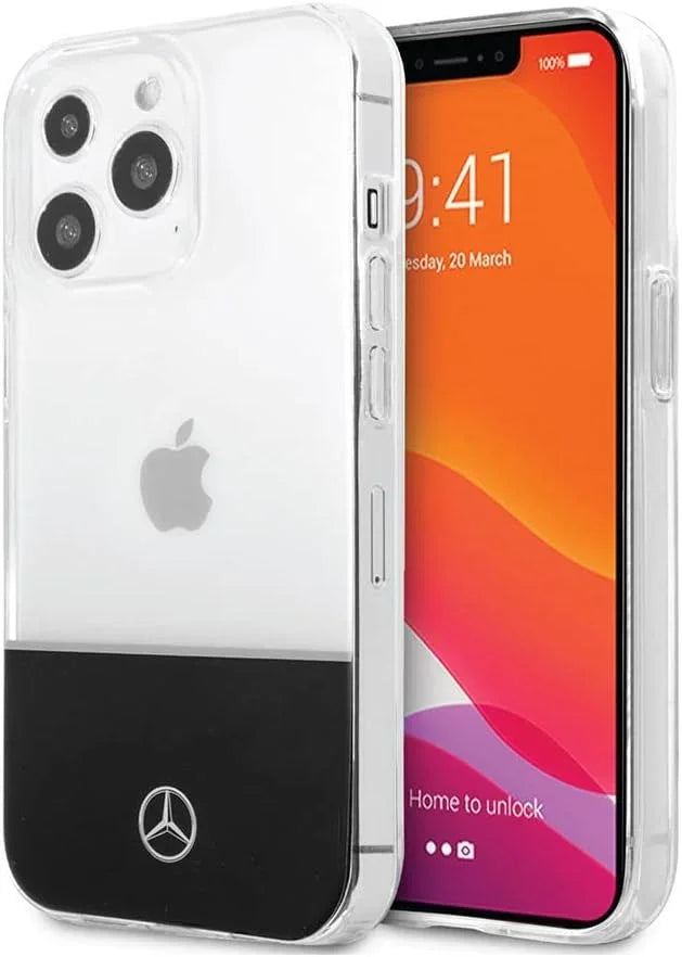 Mercedes-Benz Aluminium Case With Star Pattern For iPhone 14 Pro - Transparent