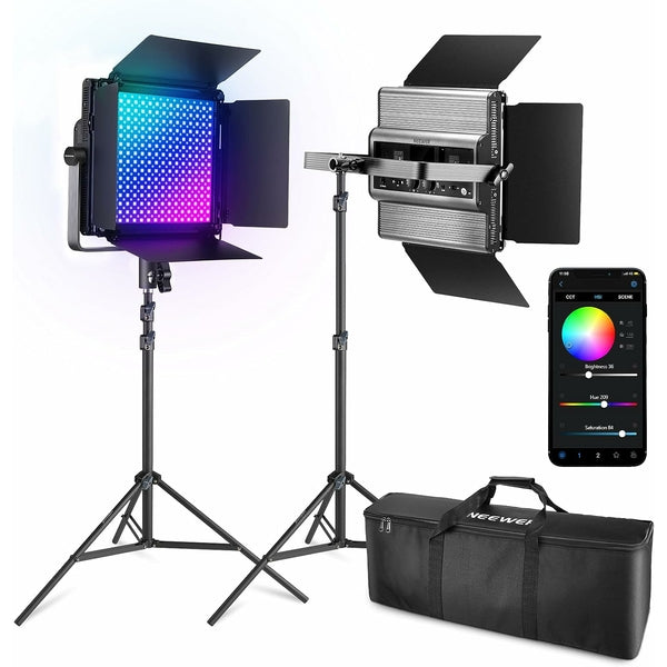 Neewer 2×RGB1200 APP LED LIGHT 60W V4+2×200CM LIGHT STAND+BAG(EU)
