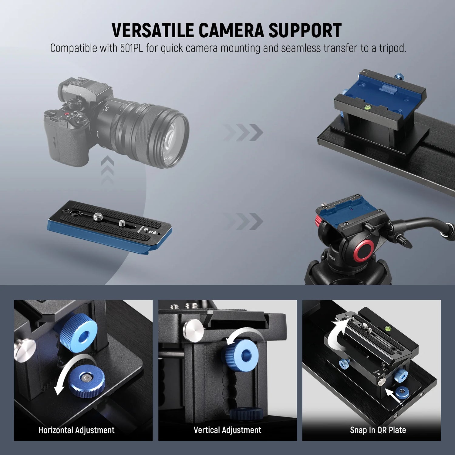 Neewer  X14 III  ALUMINUM  ALLOY TELEPROMPTER WITH 501PL QUICK SHOE PLATE