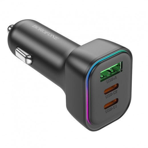 BZ28C | Borofone Trophie PD60W | 2C1A Car Charger | Black