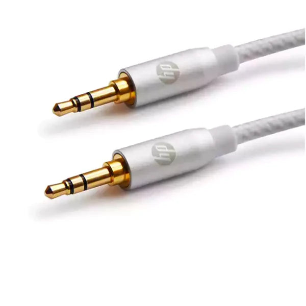 HP 3.5mm AUX Audio Cable – 3M Length, Silver, High-Quality Sound