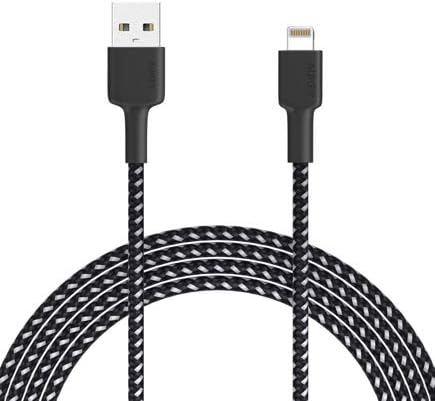 CB-BAL4 BK | Aukey Braided Nylon MFI Lightning Cable - Sync & Charge | 2M / 6.6ft | Black