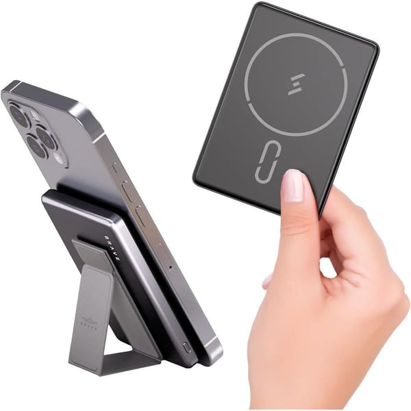 17628 | BP-19 | Brave Ultra Slim 5000Mah Magnetic Wireless Power Bank 15W With Stand | 20W Type C