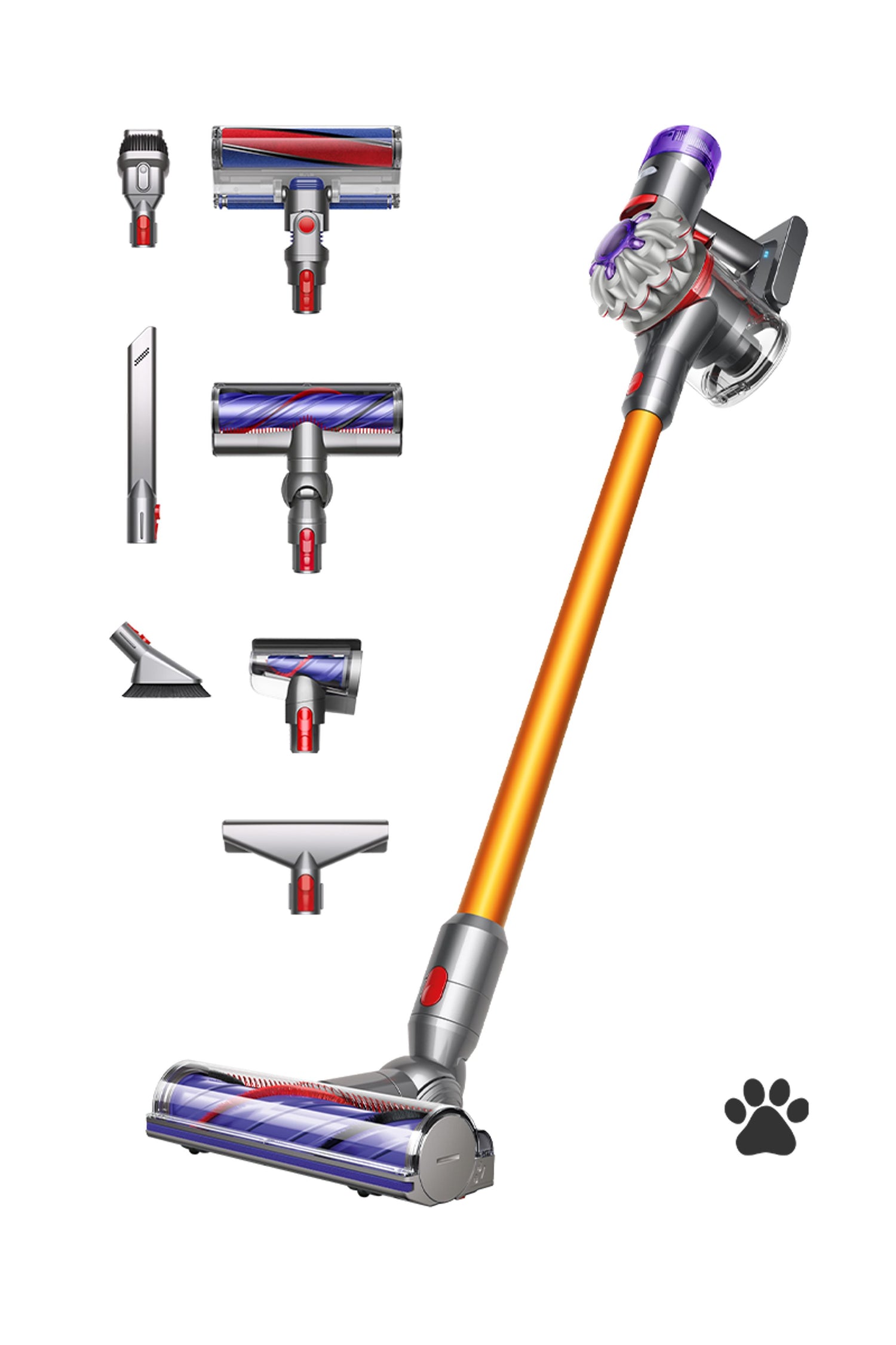 Dyson V8 Absolute Vacuum Silver Yellow - GulfStore.com