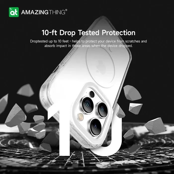AMAZINGTHING، جراب TITAN PRO MAGSAFE المقاوم للسقوط لهاتف iPhone 14 PRO MAX مقاس 6.7 بوصة، شفاف، IP146.7PTMCL