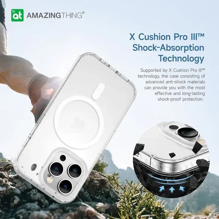 AMAZINGTHING، جراب TITAN PRO MAGSAFE المقاوم للسقوط لهاتف iPhone 14 PRO MAX مقاس 6.7 بوصة، شفاف، IP146.7PTMCL
