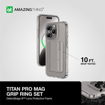 AMAZINGTHING, AT TITAN PRO NEON MAG WALLET DROP PROOF CASE FOR IPHONE 15 PRO MAX 6.7 , GREY , IP156.7PTWGY