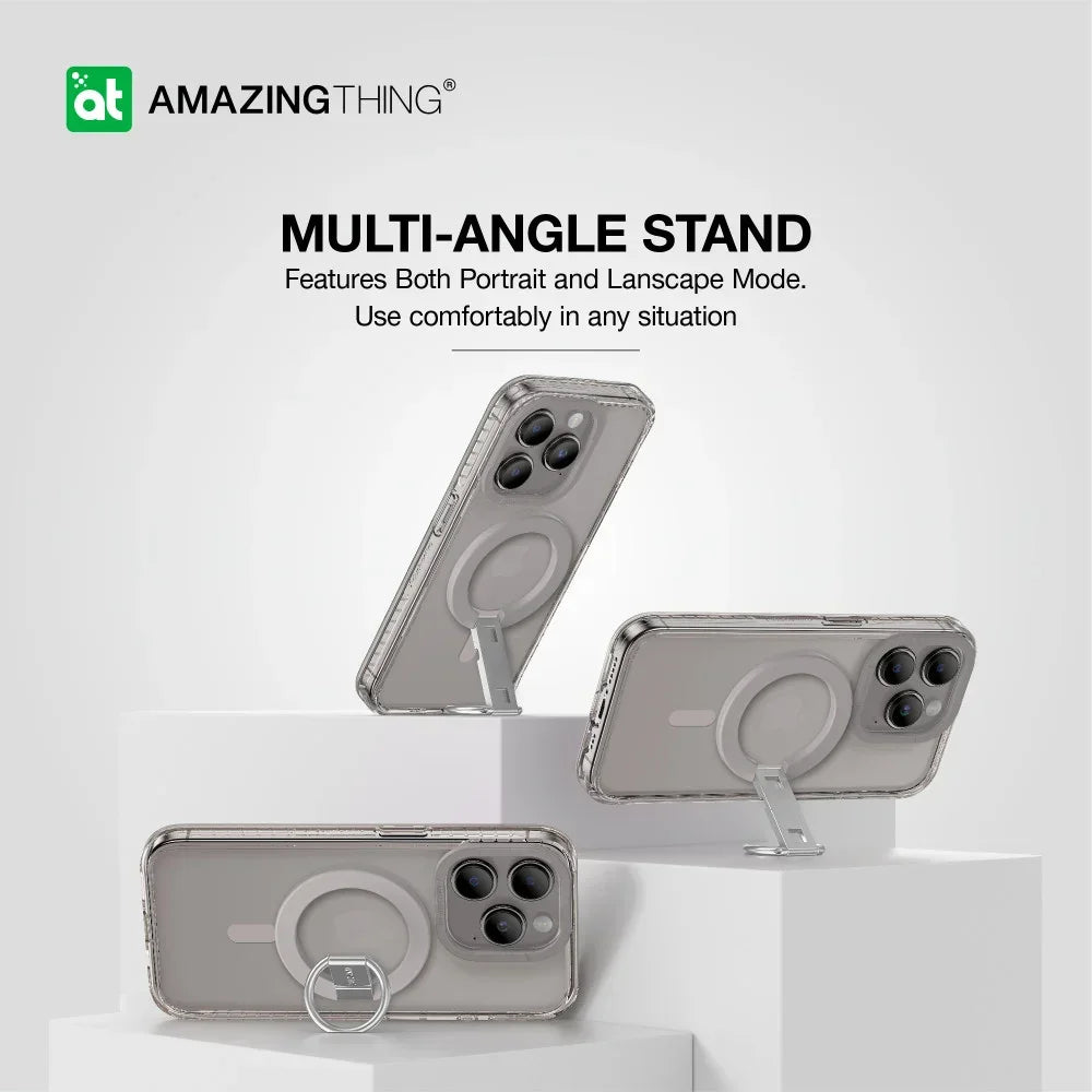 AMAZINGTHING، جراب AT TITAN PRO MAG GRIP المقاوم للسقوط لهاتف IPHONE 15 PRO MAX 6.7، رمادي، IP156.7PTRGY