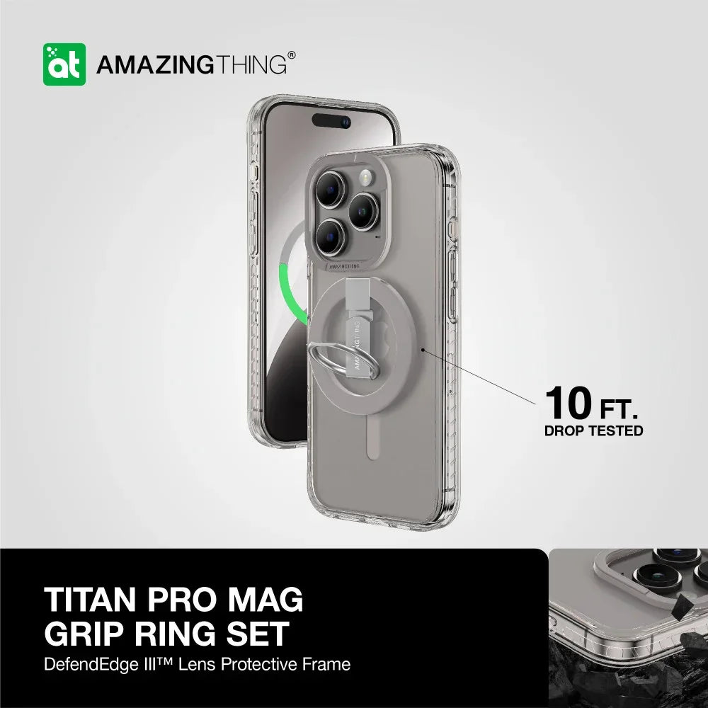 AMAZINGTHING، جراب AT TITAN PRO MAG GRIP المقاوم للسقوط لهاتف IPHONE 15 PRO MAX 6.7، رمادي، IP156.7PTRGY