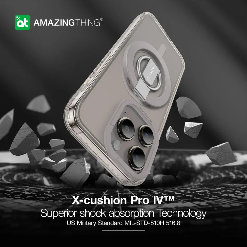 AMAZINGTHING، جراب AT TITAN PRO MAG GRIP المقاوم للسقوط لهاتف IPHONE 15 PRO MAX 6.7، رمادي، IP156.7PTRGY