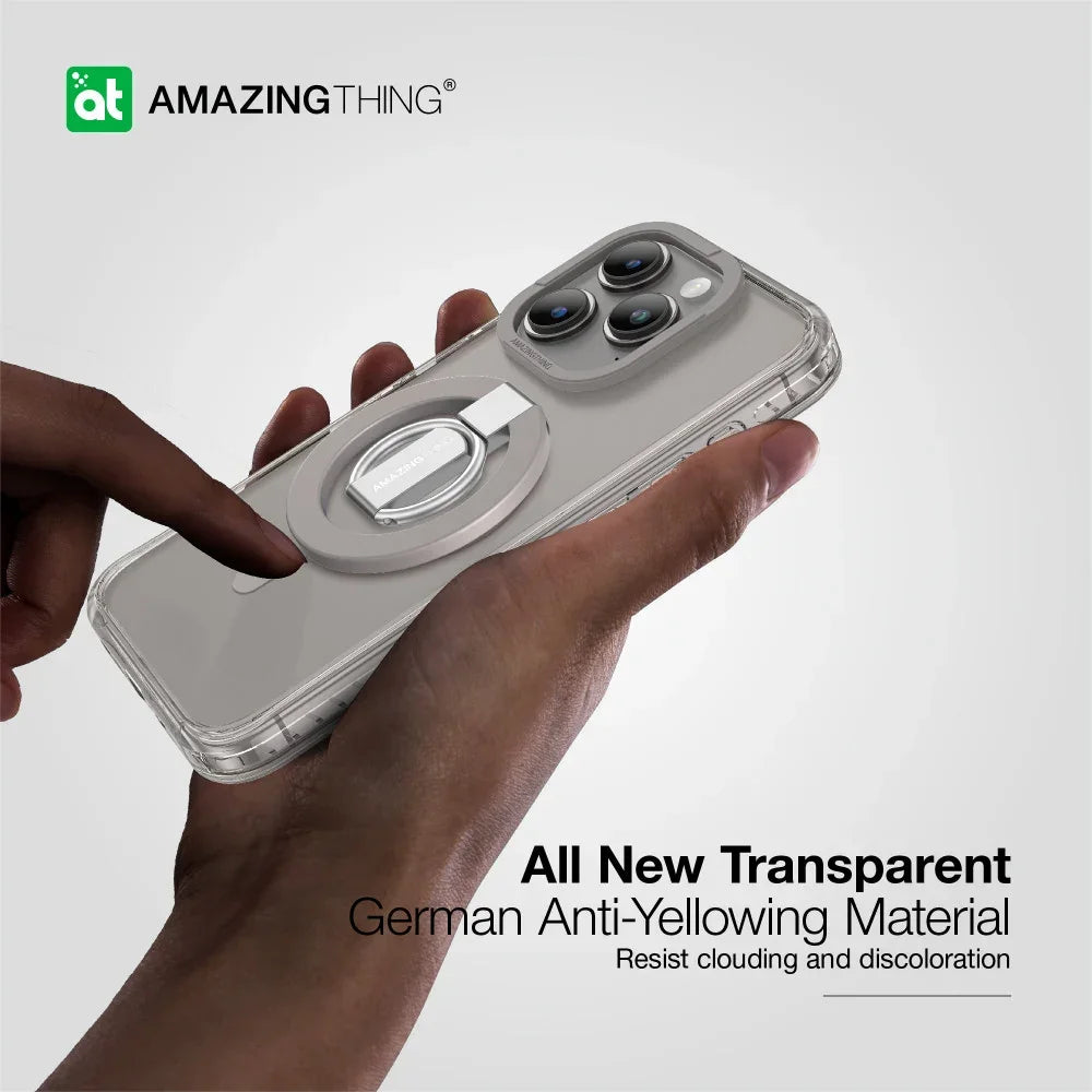 AMAZINGTHING، جراب AT TITAN PRO MAG GRIP المقاوم للسقوط لهاتف IPHONE 15 PRO MAX 6.7، رمادي، IP156.7PTRGY