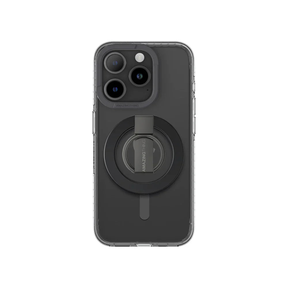 AMAZINGTHINGK، جراب AT TITAN PRO MAG GRIP المقاوم للسقوط لهاتف IPHONE 15 PRO 6.1، أسود، IP156.1PTRB