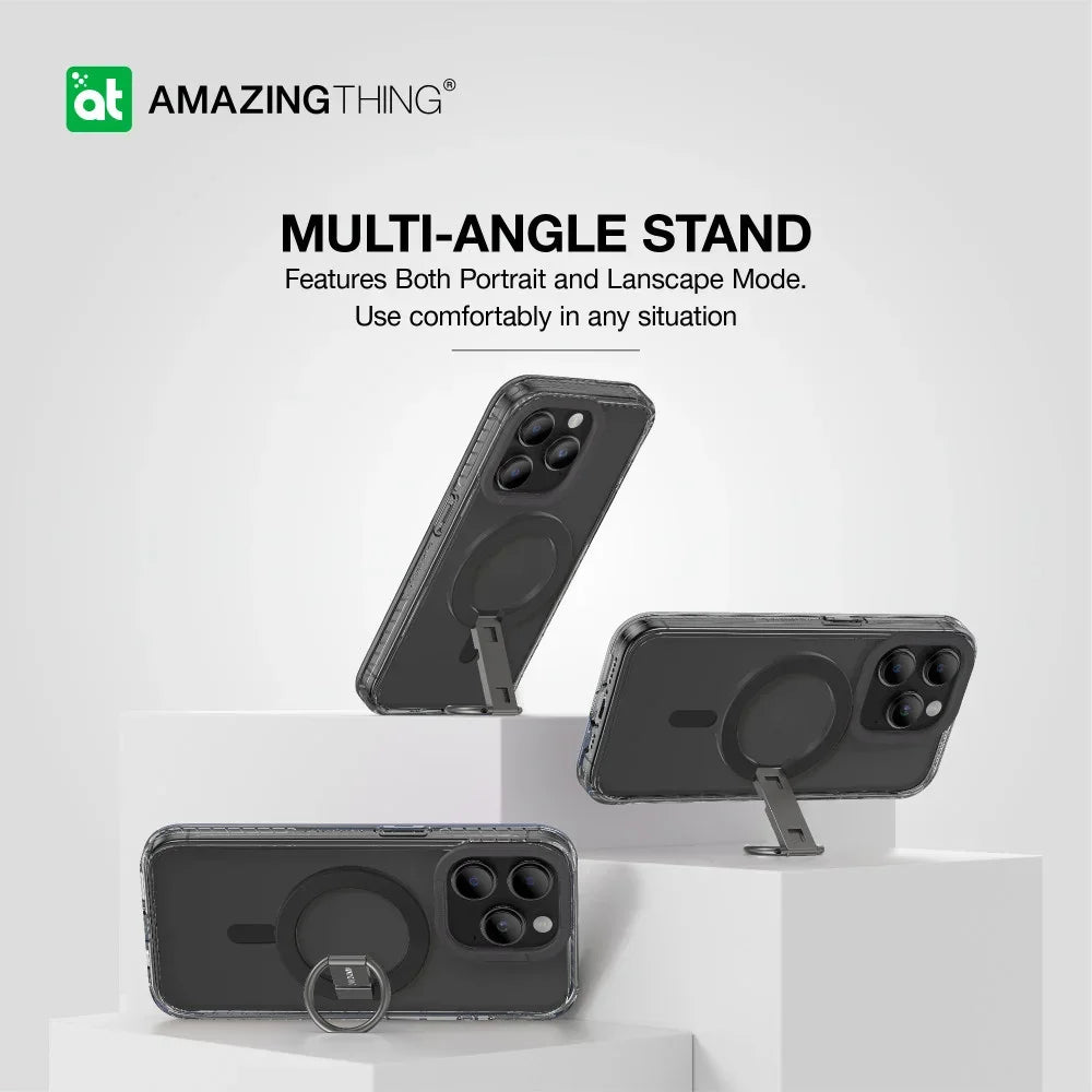 AMAZINGTHINGK، جراب AT TITAN PRO MAG GRIP المقاوم للسقوط لهاتف IPHONE 15 PRO 6.1، أسود، IP156.1PTRB