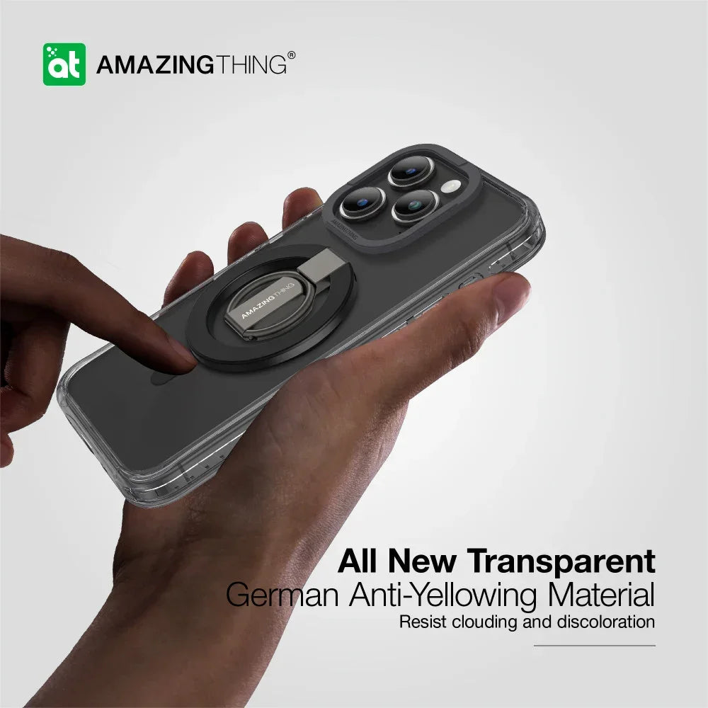 AMAZINGTHINGK، جراب AT TITAN PRO MAG GRIP المقاوم للسقوط لهاتف IPHONE 15 PRO 6.1، أسود، IP156.1PTRB