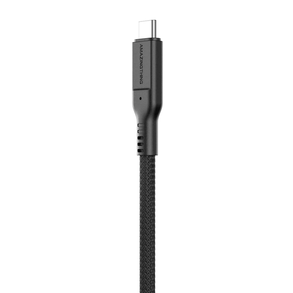 AMAZINGTHING، في THUNDER PRO مع حامل USB-C إلى USB-C، 5.0A 240 W GEN2، 1.2 متر، أسود، THC1.2MBK