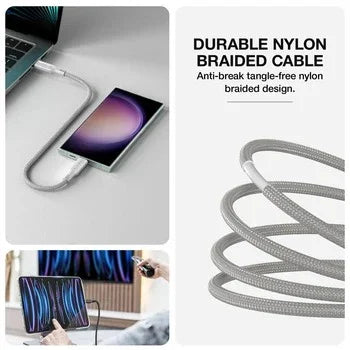 AMAZINGTHING، في THUNDER PRO مع حامل USB-C إلى USB-C، 5.0A 240 W GEN2، 1.2 متر، رمادي، THC1.2MGY