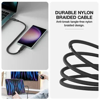 AMAZINGTHING، AT THUNDER PRO مع حامل USB-C إلى USB-C، 5.0A 240 W GEN2، 20 سم، أسود، THC0.2MBK