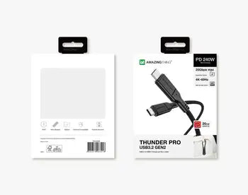 AMAZINGTHING , AT THUNDER PRO WITH HOLDER USB-C TO USB-C , 5.0A 240 W GEN2 , 1.8 M , BLACK , THC1.8MBK - GulfStore.com