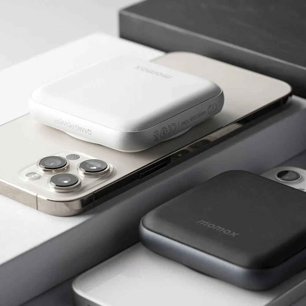 Momax Q.mag Power2 3500 Mah Magnetic Wireless Battery Pack White (IP102MFIW)