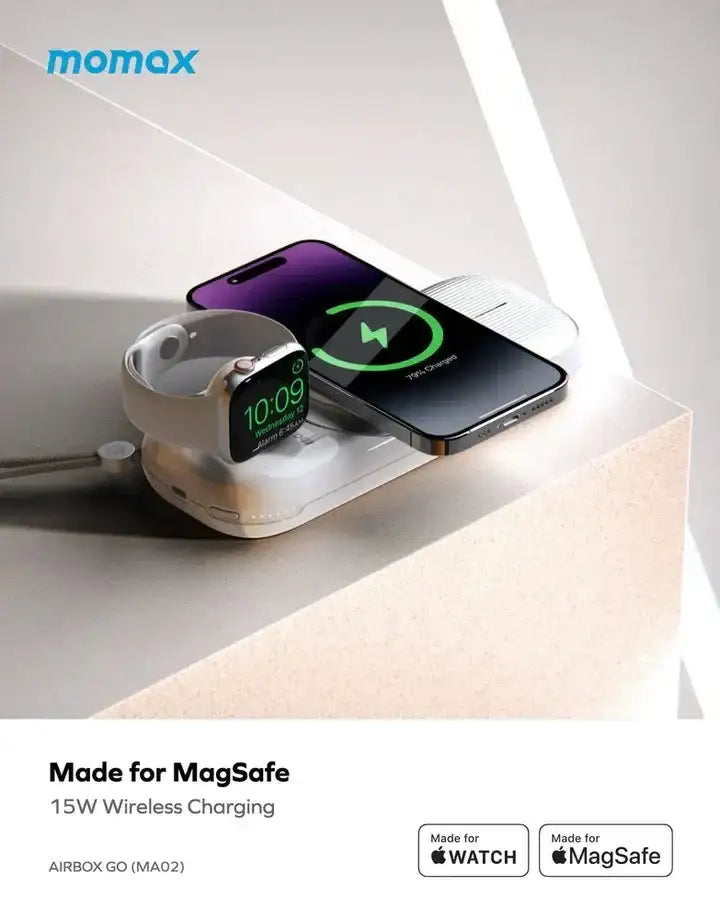 Momax Airbox Go Power Capsule MagSafe 10000mAh - White - GulfStore.com