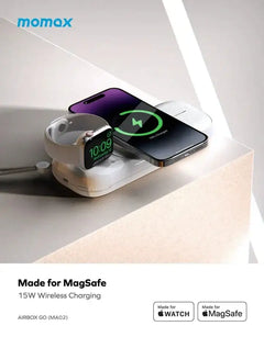 Momax Airbox Go Power Capsule MagSafe 10000mAh - White - GulfStore.com